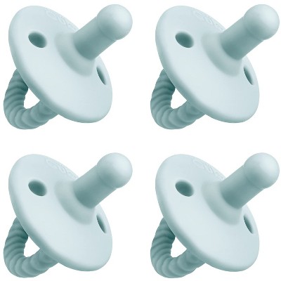 Pacifier 4 pack Soother for Newborns 100% Food Grade Soft Silicone by Comfy Cubs