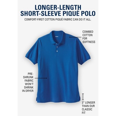KingSize Longer-Length Shrink-Less Piqué Polo Shirt