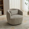 Akoasm 34.25 Inch 360 Degree Soft Accent Lounge Swivel Barrel Chair With Pillow For Living Room, Office & Bedroom-Light Gray - 3 of 4