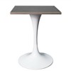 LeisureMod Verve 24" Sqaure Dining Table - Modern MDF Top with White Pedestal Base Accent Cafe Table for Kitchen, Home, and Cafes - 2 of 4