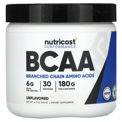 Nutricost Performance, BCAA, Unflavored, 6.3 oz (180 g)