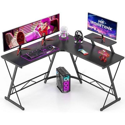 Mr Ironstone  L Shaped Gaming Desk (Black,51 Inch)