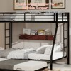 VASIP Full Bunk Bed with Rolling Trundle & Ladder, 3-in-1 High-Stability Square Tube Frame for Home & Dormitory,Black - 4 of 4