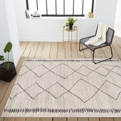 Moroccan HYPE Cream/Gray Geometric Braided 4'x6' Area Rug