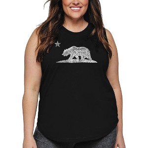 LA Pop Art Women's Word Art Tank Top - California Bear - 1 of 4