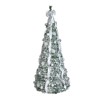 Moda Furnishings Flocked Pop-Up Christmas Tree with Warm White UL Lights Pre-Decorated with Ornaments, Snowflakes, Ribbons & Large Bow - 4 of 4