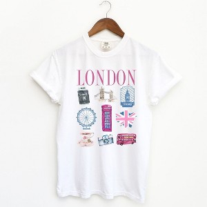 Simply Sage Market Women's London Travel Chart Short Sleeve Garment Dyed Tee - 1 of 2