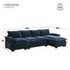 TIRAMISUBEST Modern Sectional Sofa with Double Cushions, Upholstered L-Shaped Couch with Reversible Chaise and Pockets - 2 of 4