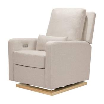 Babyletto Sigi Glider Recliner with Electronic Control and USB with Light Wood Base - Greenguard Gold Certified