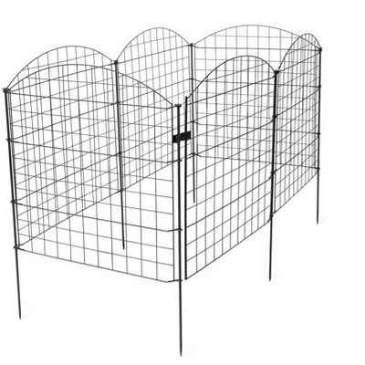 Gardeners Supply Company 6 Panel Critter Garden Fence with Gate | Outdoor Lawn Vegetable and Flower Garden Fencing with Metal Wall Panels Protection
