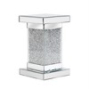 Mirrored End Table with LED lights, Side Table Accent Table with Crushed Diamond, Silver, No Assembly Needed - ModernLuxe - 4 of 4