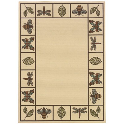 Oriental Weavers Montego 2266W Ivory/ Brown Indoor/Outdoor Area Rug - 2'5" x 4'5"