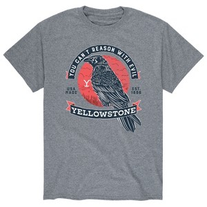 Men's - Yellowstone - Can't Reason With Evil Crow Short Sleeve Graphic T-Shirt - 1 of 4