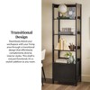 TOAOTBNBO 6-Tier Tall Bookcase with Storage Drawer, Traditional Bookshelf with Warp-resistant Material Office Shelf Storage Organizer, Black - 4 of 4