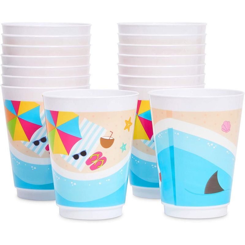 Sparkle and Bash 16 Pack Plastic Beach Party Tumbler Cups (16 oz), 5 of 6