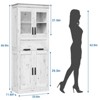 GustoWave Storage Cabinet with Doors and Shelves, Tall Bathroom Cabinet with Drawer, Freestanding Floor Pantry Cabinet, for Laundry Room, Kitchen - 3 of 4