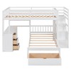 TIRAMISUBEST Full Over Twin L-Shaped Bunk Bed with Bulit-in Desk and 8 Storage Drawers, Wooden Bunk Bedframe with Storage Shelves - 4 of 4