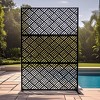 Orieon 72"H x 44"W Outdoor Metal Privacy Screen – Freestanding Weatherproof Decorative Garden Fence with Stand for Patio, Porch, Balcony. - 2 of 4