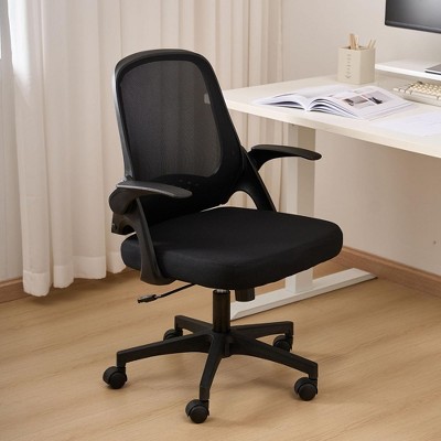 Ergonomic Office Chair with Lumbar Support 5 Wheels Nylon Mesh Computer Chair for Women Men Grown-ups Working Studying Black One Size