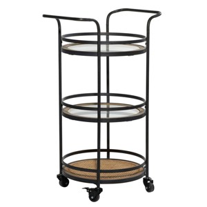 Industrial Metal Bar Cart Brown - Olivia & May: 3-Tier, Indoor/Outdoor Use, Iron Frame - 1 of 4