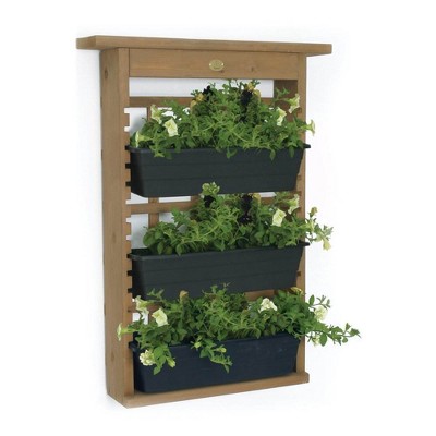 Algreen 34002 GardenView Vertical Living Wall Hanging Planter for 3 Planters