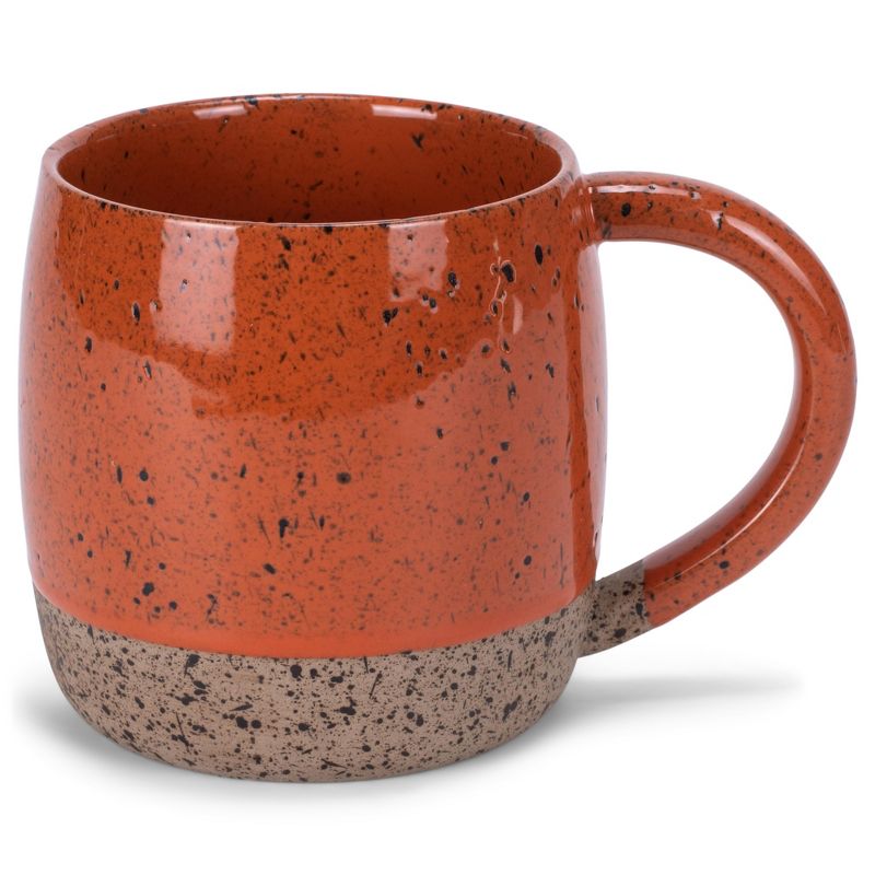 Elanze Designs Speckled Raw Bottom 17 ounce Ceramic Mug, Burnt Orange, 1 of 6