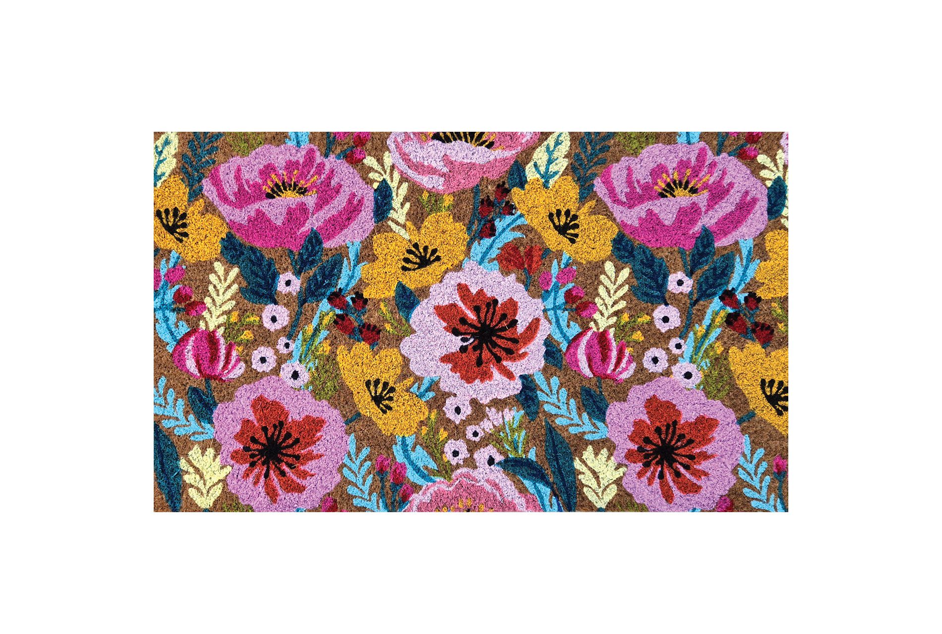 Briarwood Lane Spring Coir Doormat 30x18 Vibrant Blooms Natural Fiber Coir Doormat