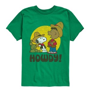 Boys' - Peanuts - Franklin And Snoopy Howdy Short Sleeve Graphic T-Shirt - 1 of 4