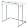 23.5" Rectangular Snack Table with High Gloss Top and Metal Legs, Ideal for Living Room or Office - 2 of 4