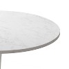 Sapphtopaz Dining Table Kitchen Table Modern Round Dining Table for 2 Metal Base Dining Table for Kitchen, Small Spaces, Creamy - 2 of 4