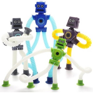 Telescopic Suction Cup Robot Toy 4-Pack | Shape-Changing Tube Fidget Toys for Kids, Easter Basket Stuffers for Girls & Boys - 1 of 4