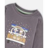 Deux par Deux Boy Long Sleeve Organic Cotton Jersey Tee Dark Gray - 4 of 4