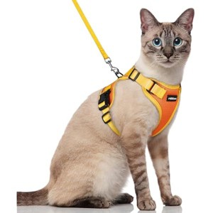 rabbitgoo Cat Harness and Leash Set, Escape , Easy Control Breathable Kitten Jacket with Reflective Strips, Orange & Yellow, S - 1 of 1
