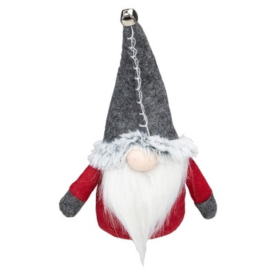 Northlight 8.5" Red and Gray Sitting Gnome Christmas Decoration with Jingle Bell