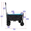 Lyngins Heavy-Duty Collapsible Wagon, Waterproof Wagons Carts Foldable with Rubber Wheels, Mini Folding Wagon Garden Shopping Beach Cart - 3 of 4