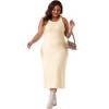 Agnes Orinda Women's Plus Size Crew Neck Sleeveless Knit Midi Tank Sweater Bodycon Dresses - image 3 of 4