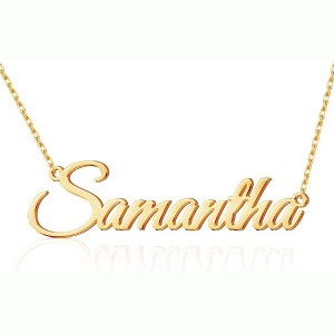 Custom Name Necklace 18K Gold Plated Personalized Nameplate Gift Gold - 1 of 4