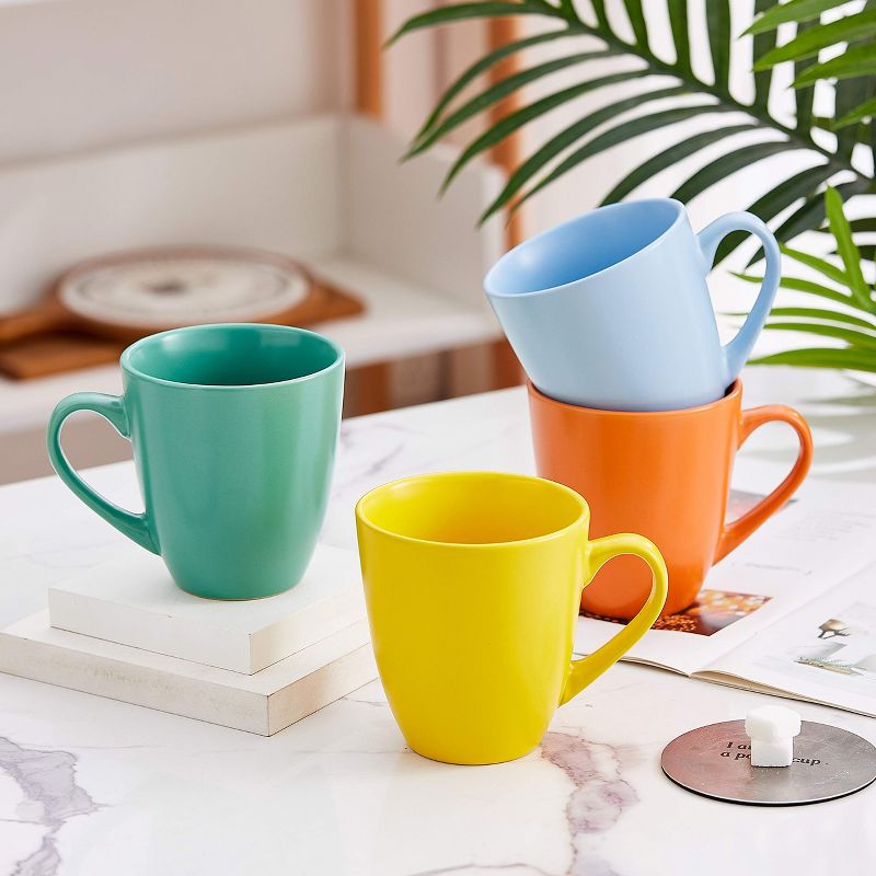Bruntmor 16 Oz Coffee Mugs , Large Size Ceramic espresso cups, Set of 6, Multicolor Pastel, 5 of 9