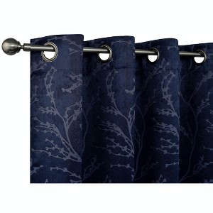 Kate Aurora 2 Pack Arbor Room Darkening Floral Grommet Top Window Curtain Panels - 1 of 4