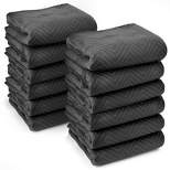 Sure-Max Heavy-Duty Moving Packing Blankets - Ultra Thick Pro - 80" x 72" (65 lb/dz weight) - Professional Quilted Furniture Pads Black - 12 Pack