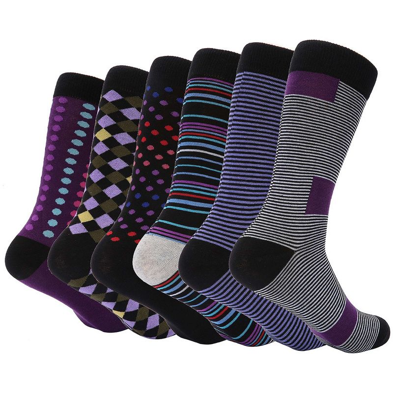 Mio Marino Men's  Colorful Funky Dress Socks 6 Pack, 3 of 6