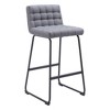 HomeRoots Set of Two 30" Gray And Black Fabric And Steel Bar Height Bar Chairs - 4 of 4