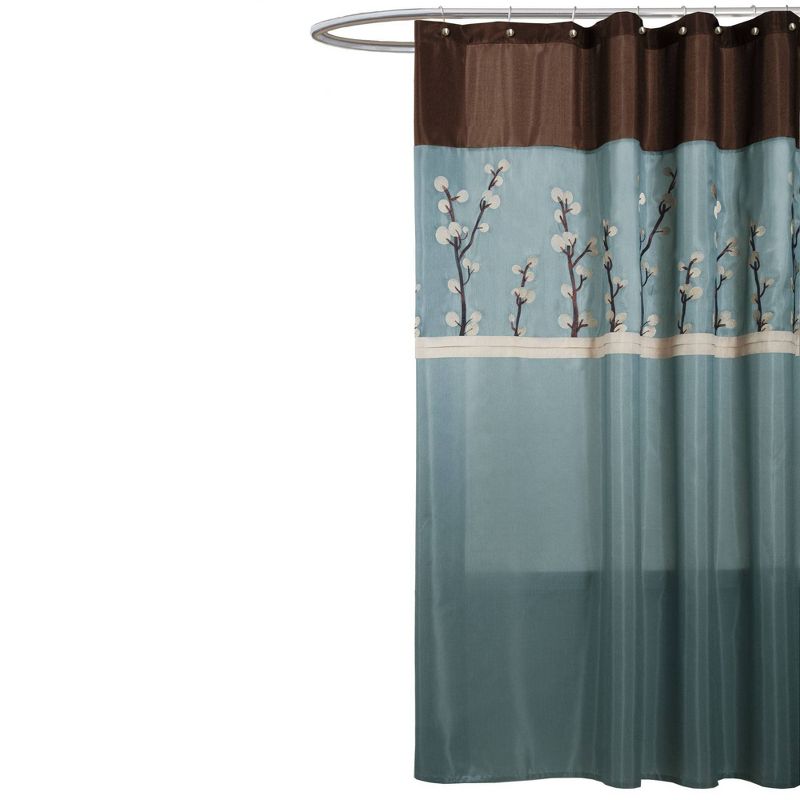 Cocoa Flower Shower Curtain Blue - Lush D&#233;cor, 6 of 11
