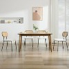 TYBOATLE Dining Chairs Set of 2, Mid-Century Modern Rattan Back Chairs with Black Faux Leather, Metal Legs, Boho Cane Chairs for Dining Room - 3 of 4