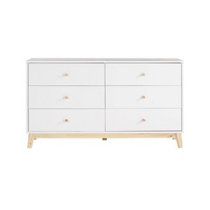 60" 6 Drawer Double Kids' Dresser - Alaterre Furniture: Bedroom Furniture, MDF & Pine, White, Vertical, All Ages - 1 of 4