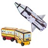 PICASSO-TILES 64 PC, 3-in-1 Rocket, Train, and Bus with Stick on Designs, Magnetic Tiles, Building Blocks, STEM Toys for Kids 3+ - 3 of 4