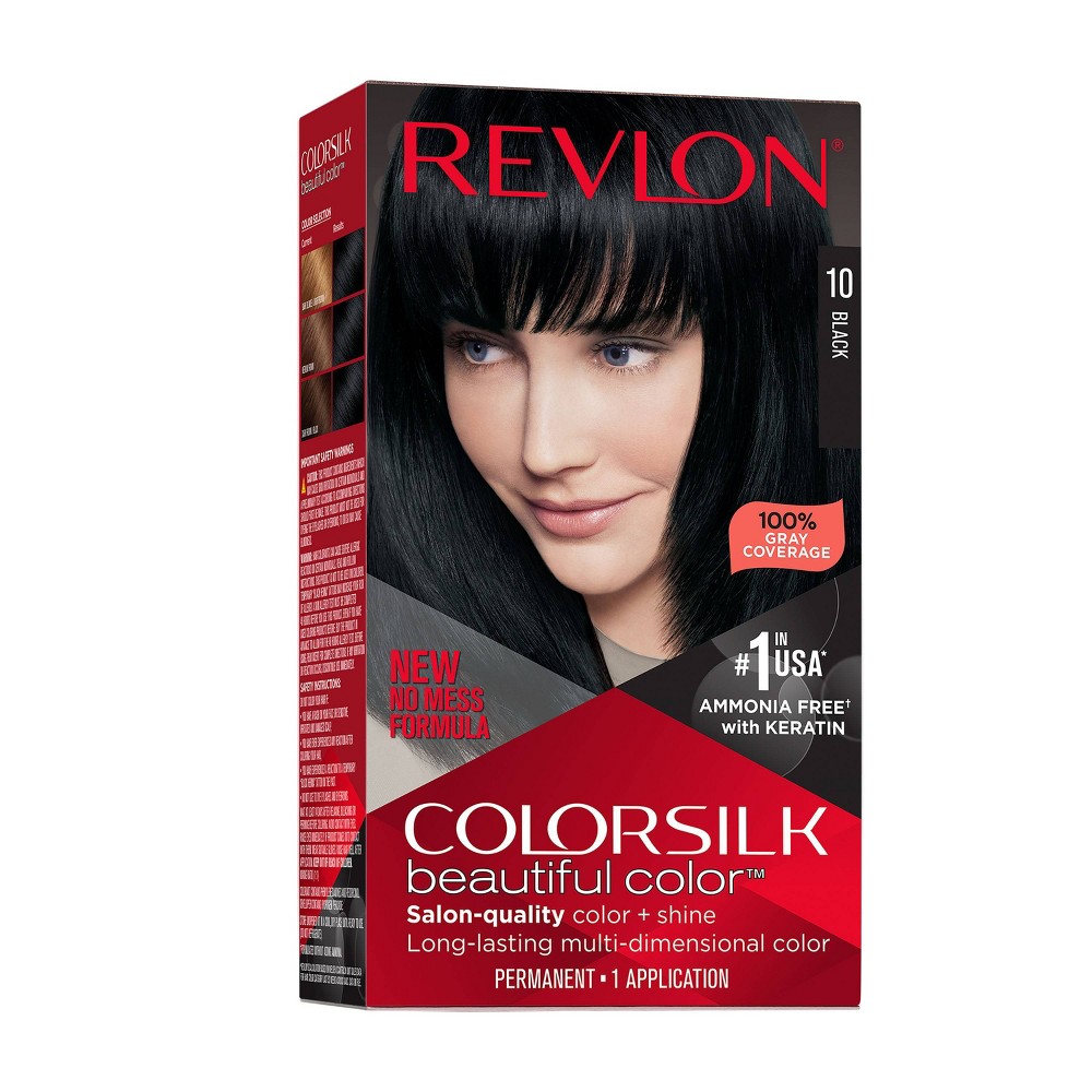 Revlon Colorsilk Beautiful Color Permanent Hair Color - 010 Black - 4.4 fl oz 3 PK 