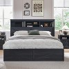 SinCiDo Farmhouse King Sized Wooden Bed Frame, with Charging Station and Led Lights, 52" High Headboard and 4 Large Drawers, Noise Free - 2 of 4