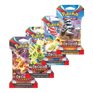 Pokemon Scarlet & Violet Obsidian Flames | 4 Sleeved Boosters Packs (Artwork Pack) - 1 of 4