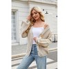 Coolmee Women's Fall Winter Oversized Cardigan Sweater Long Sleeve Cable Knit Outerwear Coat - 3 of 4
